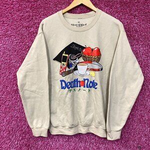 Death Note - L Light Apple Anime Crewneck Sweatshirt Medium